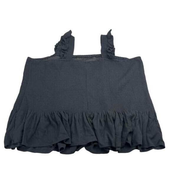Torrid Smocked Crinkle Peplum Tank Top In Black Size 5X - Picture 7 of 8